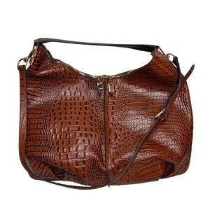 G.I.L.I. Got It Love It! Milano Zip Zip Embossed Crocodile Leather Fringe Tassel